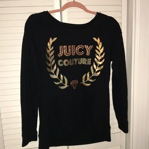 Juicy Couture black sweatshirt with gold design
